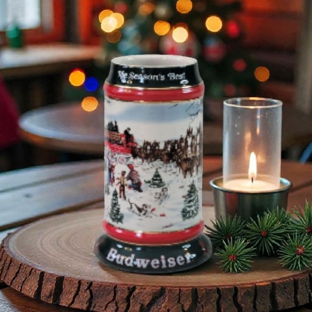 Vintage Budweiser Clydesdales Stein "The Season's Best" 1991